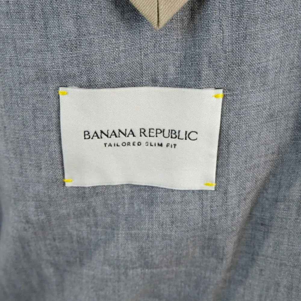 Banana Republic 40R Sport Coat Lanificio Comatex Linen Gray Two Button Vented